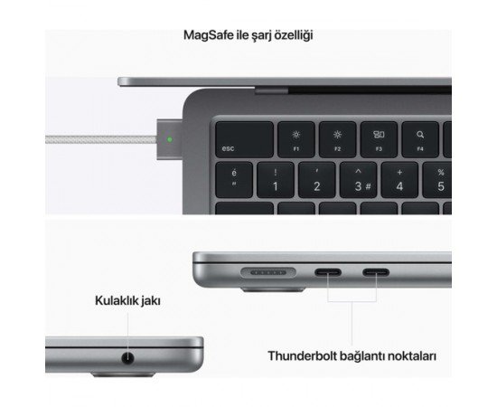 Apple MacBook Air M2 Çip 16GB Ram 512GB SSD 13" Taşınabilir Bilgisayar